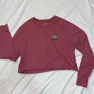 Women’s Vans Deep Root Long Sleeve BFF Crop T-Shirt -Medium- Rose wine Colorway